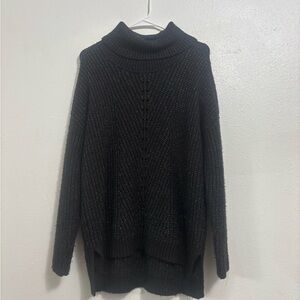 Women's Black Turtleneck Sweater Dress